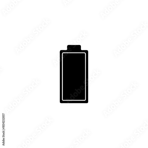 Illustration of a black battery isolated on white background on transparent background