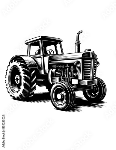 silhouette of a tractor illustration vector	