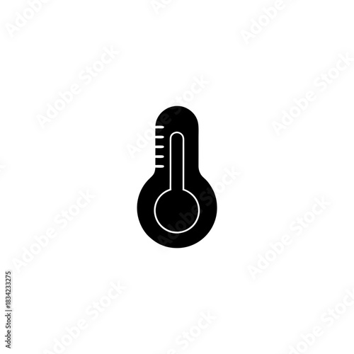 Illustration of a black thermometer on a white background on transparent background