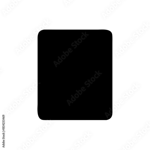 Simple black rounded rectangle shape on a white background on transparent background
