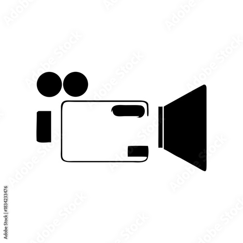 Illustration of a vintage camera with a simple design on transparent background