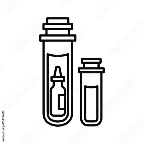 Science Lab Test Tubes and Medical Vials Icon