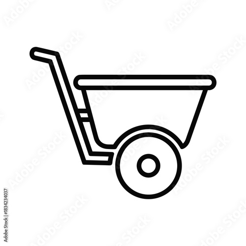 Wheelbarrow Outline Icon