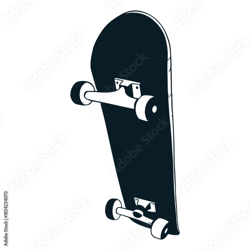 Black and white skateboard