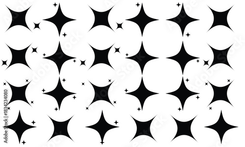 Christmas Twinkle star icon. Abstract cool shine effect, vector sign design. Retro futuristic bright shine, vector collection. Vector Illustration. 