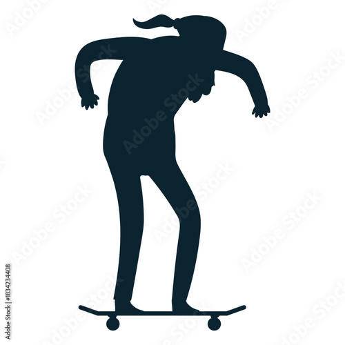 Old man skating silhouette