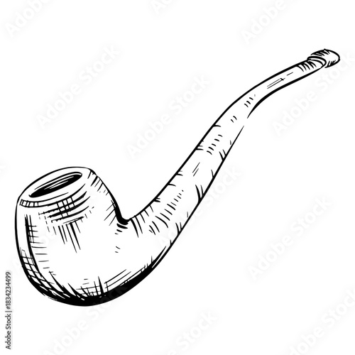 Smoking pipe hand drawn