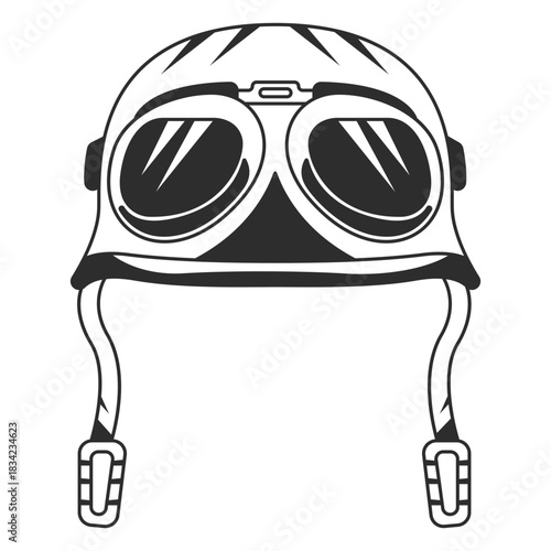 Vintage aviator hat black and white