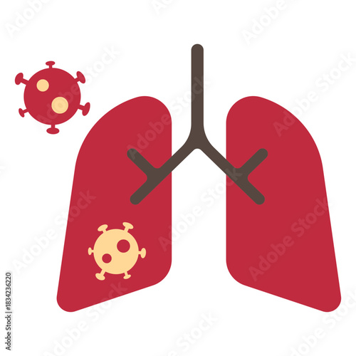 Coronavirus lungs icon