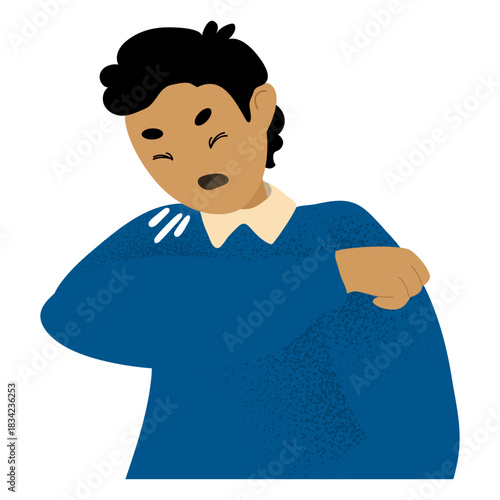 Coughing guy character