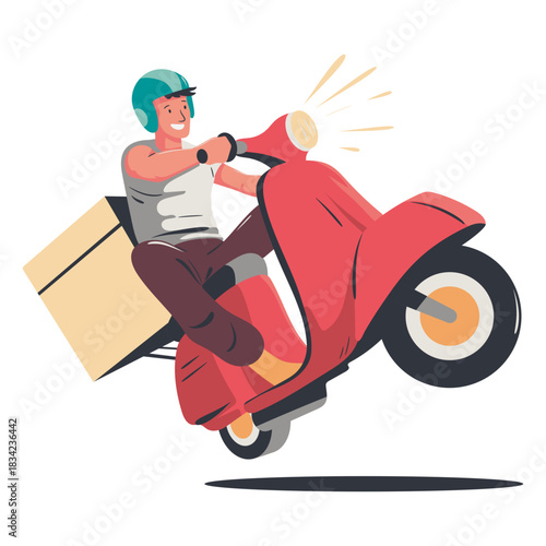 Happy delivery boy character