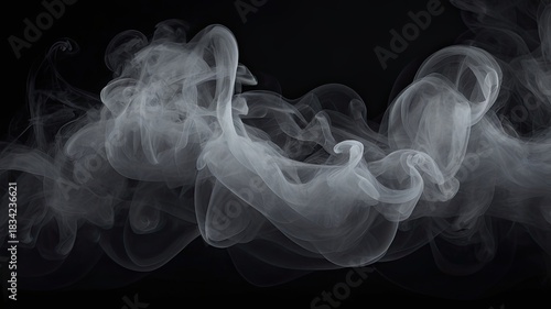 Cloudy Smoke Ethereal Gray Vapor Floating in Darkness