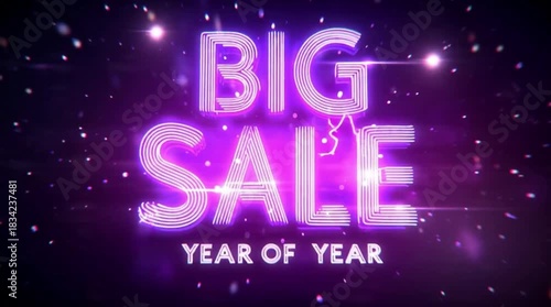 Wallpaper Mural Big Sale Year of Year Neon Text Advertising Promotion Loop Torontodigital.ca
