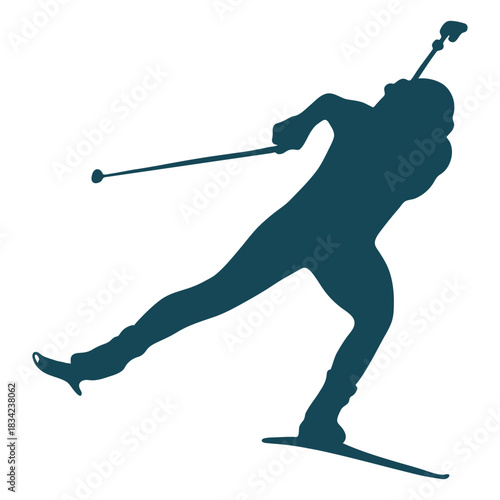 Biathlonist silhouette balance