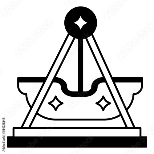 Carnival pendulum ride monochrome