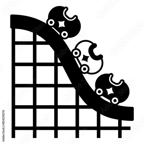 Carnival roller coaster monochrome