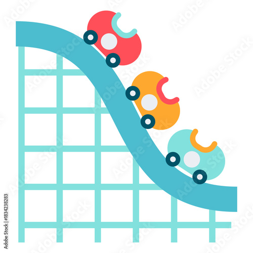 Carnival roller coaster color carnival