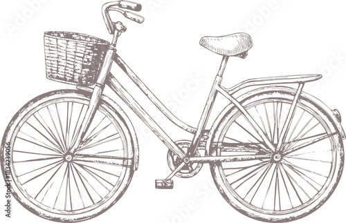 Hand-drawn illustration of a retro bicycle, showcasing vintage design and classic details. Perfect for transportation, travel, cycling, nostalgia, and retro-themed creative projects.retro-bicycle (1)
