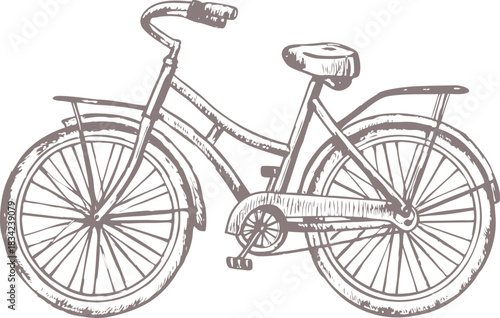 Hand-drawn illustration of a retro bicycle, showcasing vintage design and classic details. Perfect for transportation, travel, cycling, nostalgia, and retro-themed creative projects.retro-bicycle (1)