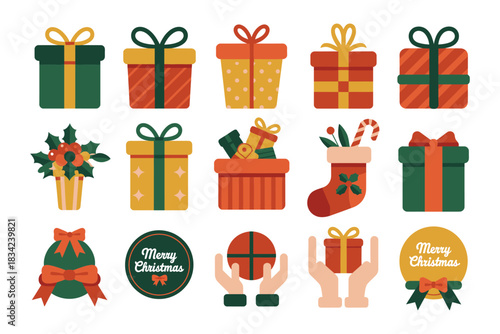 A collection of festive Christmas gifts and decorations are ready for holiday celebrations.