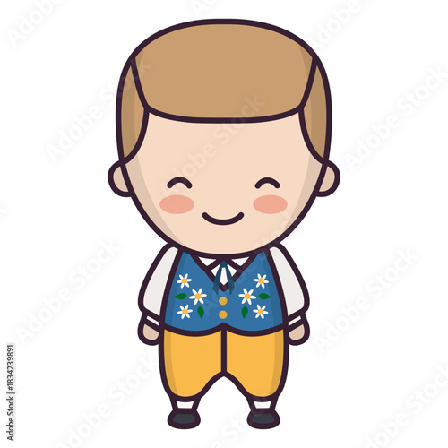 Cute swedish boy character