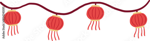 Red Chinese Lantern String Lights Decoration