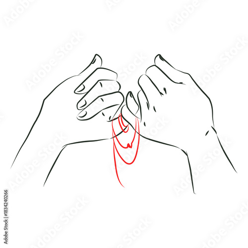Red string friendship hands