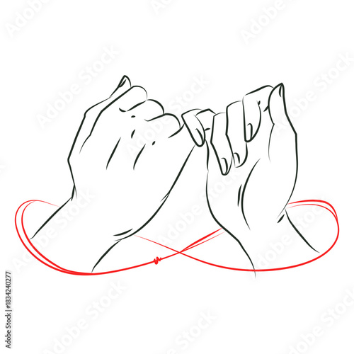 Red string infinite on hands