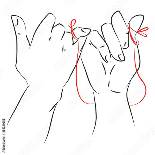 Red string of fate hands