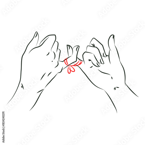 Red string of fate pinkies