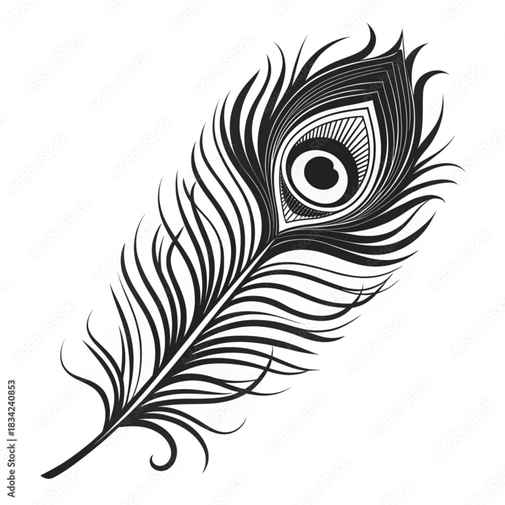 Obraz premium feather vector illustration