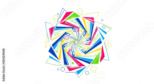 Vibrant Geometric Mandala Design with Colorful Abstract Patterns.