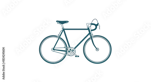 Sleek Black Road Bicycle with Curved Handlebars and Seat.