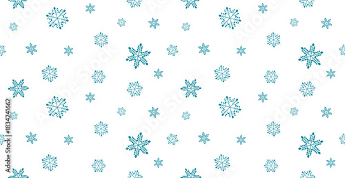 Seamless Snowflake Pattern Background. Festive Holiday. Vector Illustration