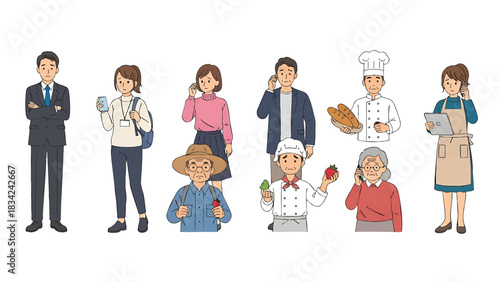 Group of diverse peoplecommunity members expressing concerns and worry using phones tablets