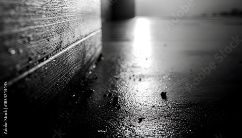 Moody monochrome texture featuring dark grainy surface with light