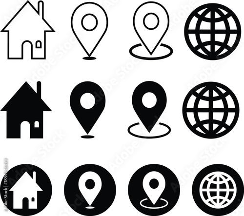 Navigation, Location, and Global Internet Icon Set.