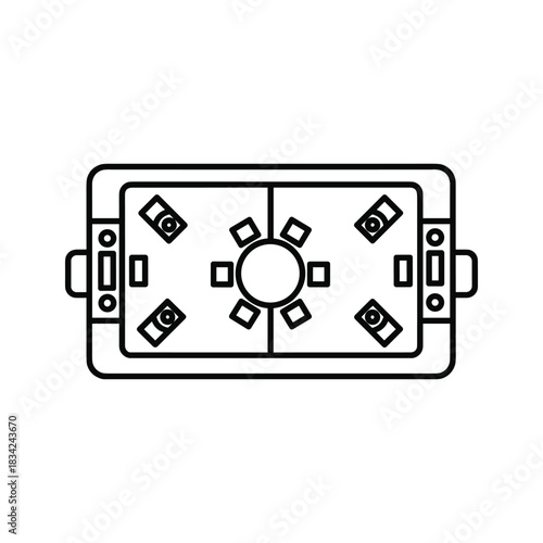 Air Hockey Table Game Outline Icon