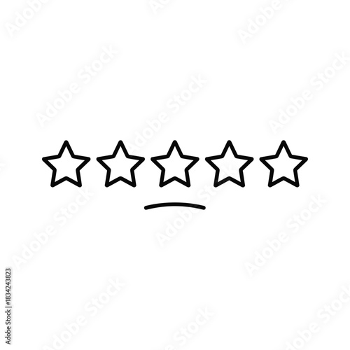 Poor Rating Stars with Frown Face Icon