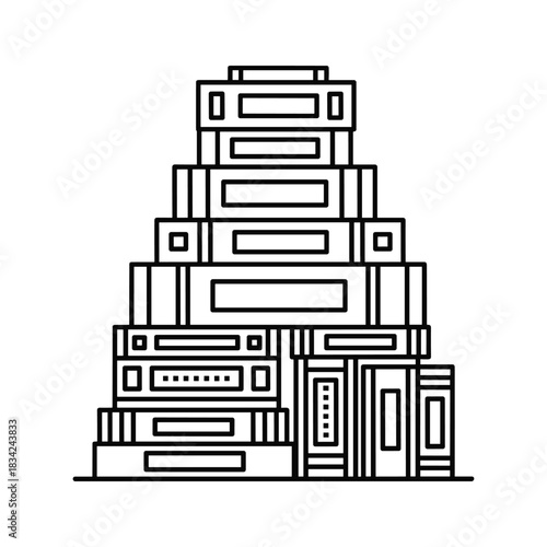 Stack of Books Line Art Icon
