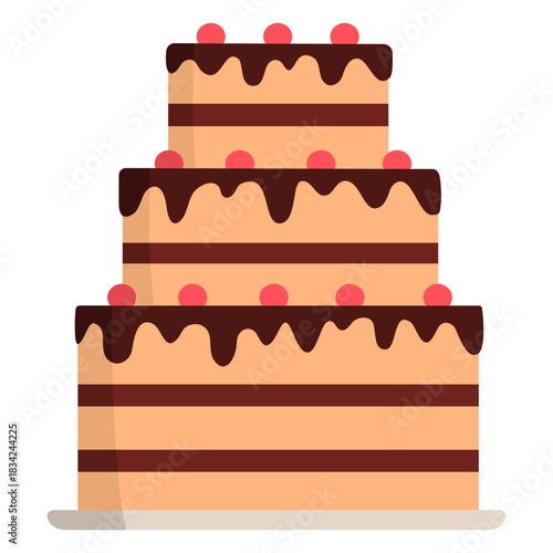 Three layered cake flat