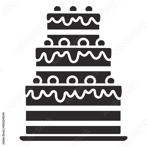 Three layered cake black