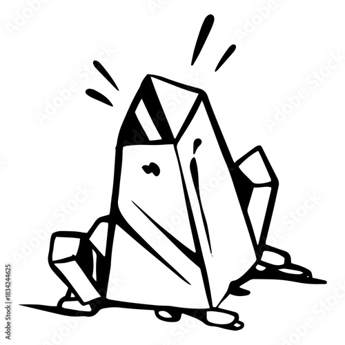 Earth crystal silhouette