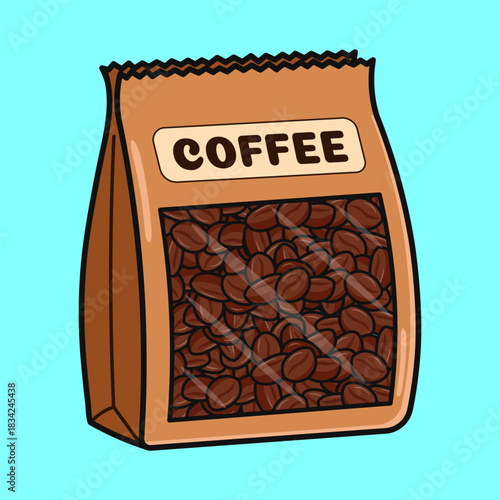 Coffee beans packaging bag with whole roasted coffee