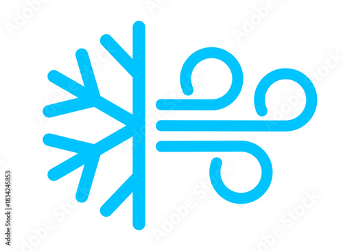 Cold wind vector icon, snowstorm symbol