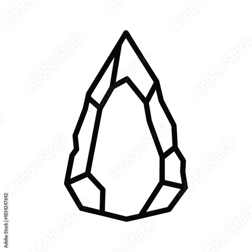 Prehistoric Hand Axe Outline Icon