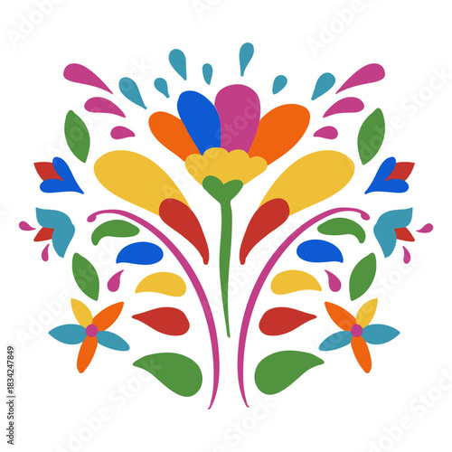 Otomi style flower ornament