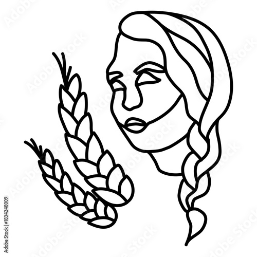 Virgo zodiac sign element stroke