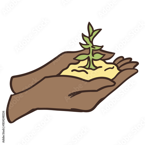 Grabbing tiny crop illustration