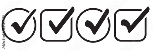 check mark icon button set. check box icon with right or correct buttons and yes checkmark tick box icons - checkbox symbol sign. check mark box square frame. vector illustration 